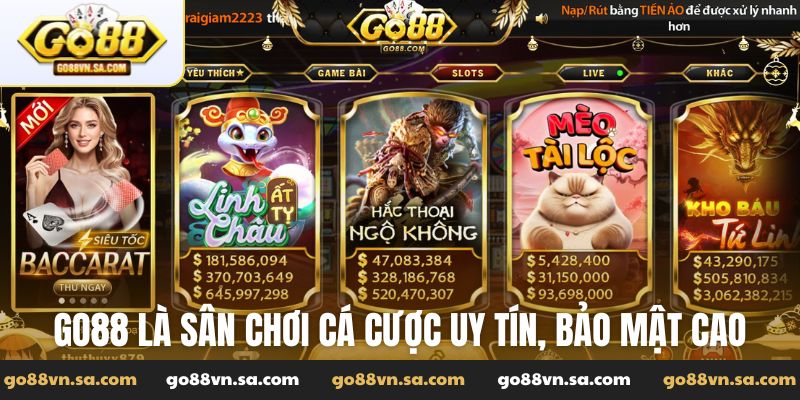 Go88 là sân chơi cá cược giải trí uy tín, bảo mật cao